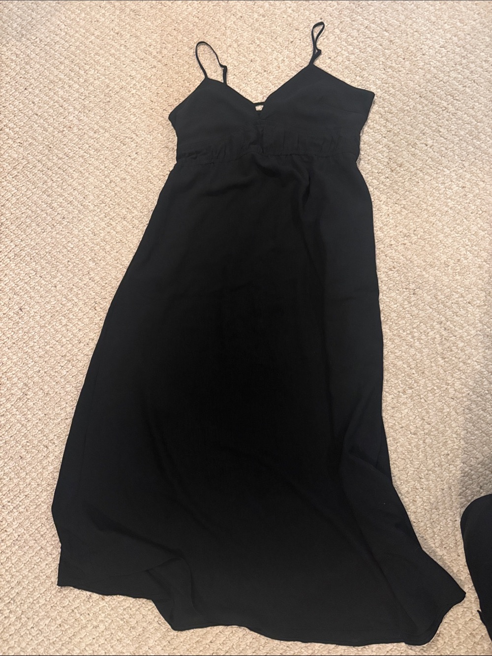 Classic Black Spaghetti-Strap Maxi Dress